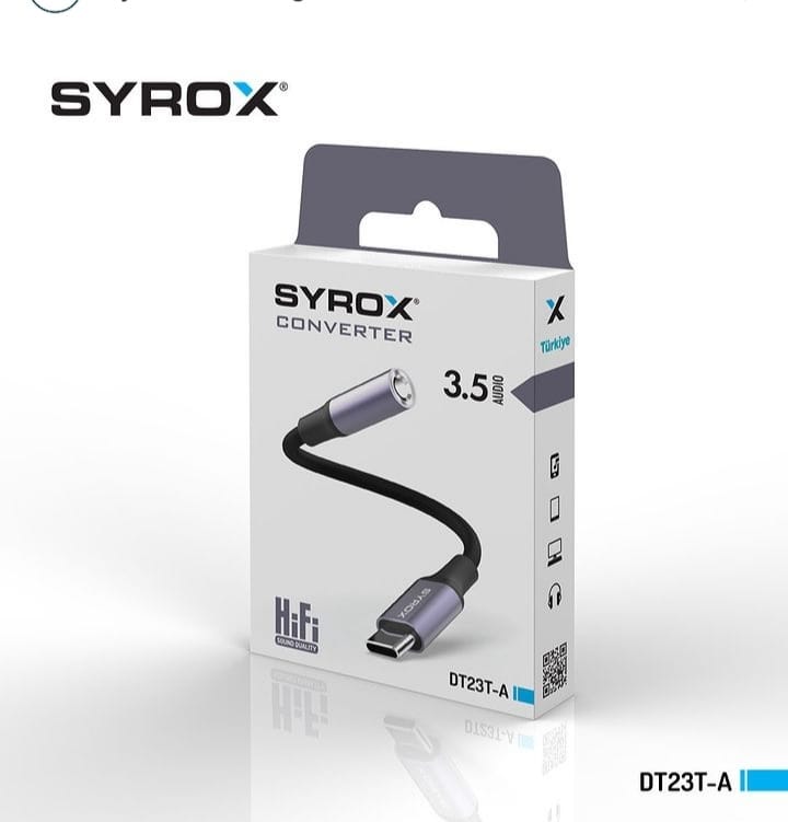 SYROX DT23T-A TYPE-C-AUX HASIR KABLO DÖNÜŞTÜRÜCÜ
